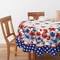 4th of July Tablecloth 70x70 Inch Round, Patriotic Watercolor Poppy Flowers Independence Day Memorial Day Table Cover for Party Picnic Dinner Decor